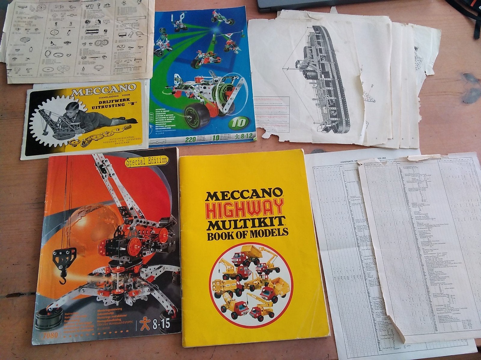 Meccano Div. handleidingen / bouwinstructies / ideeën, Verzenden