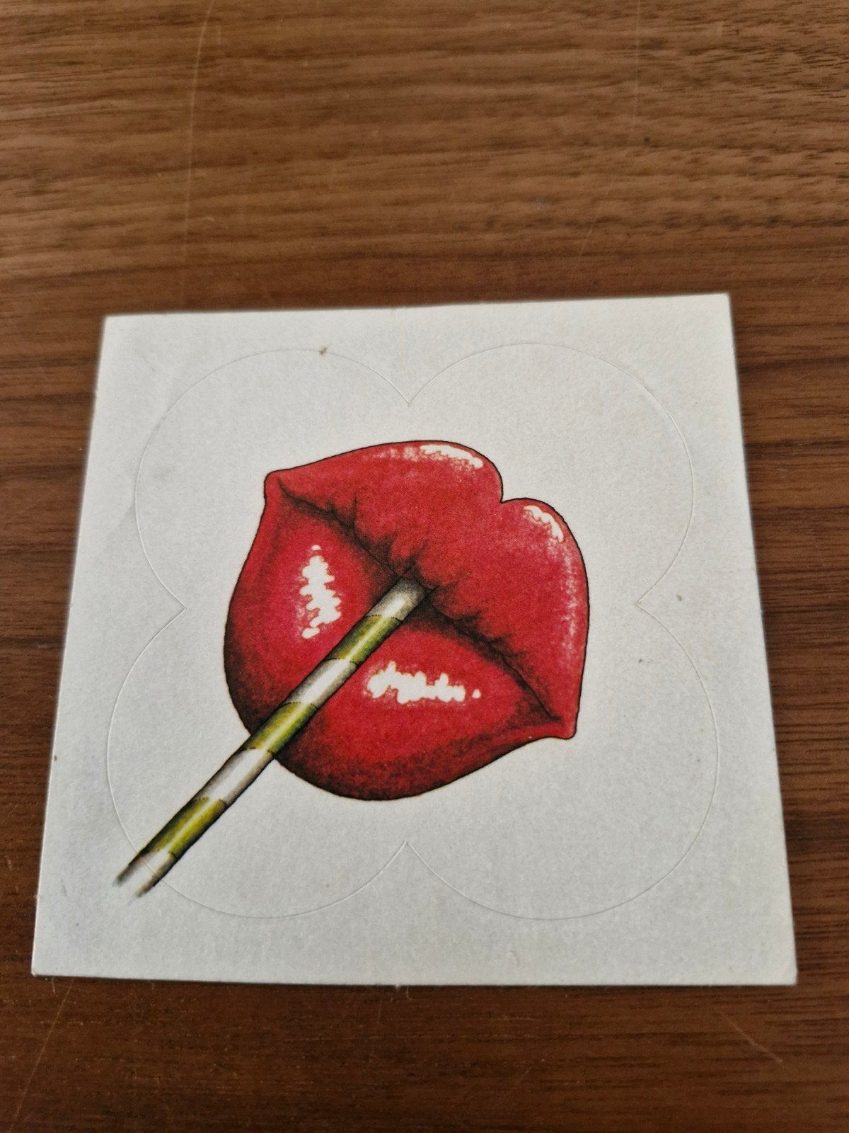 374 Stickerset  rode lippen met lolly of tong, Ophalen of Verzenden, Nieuw, Overige typen