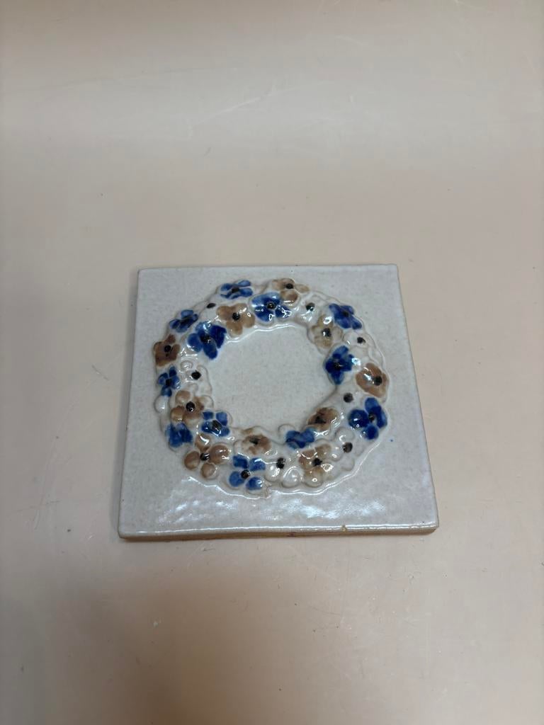 Vintage handgemaakt tegeltje, Ophalen of Verzenden