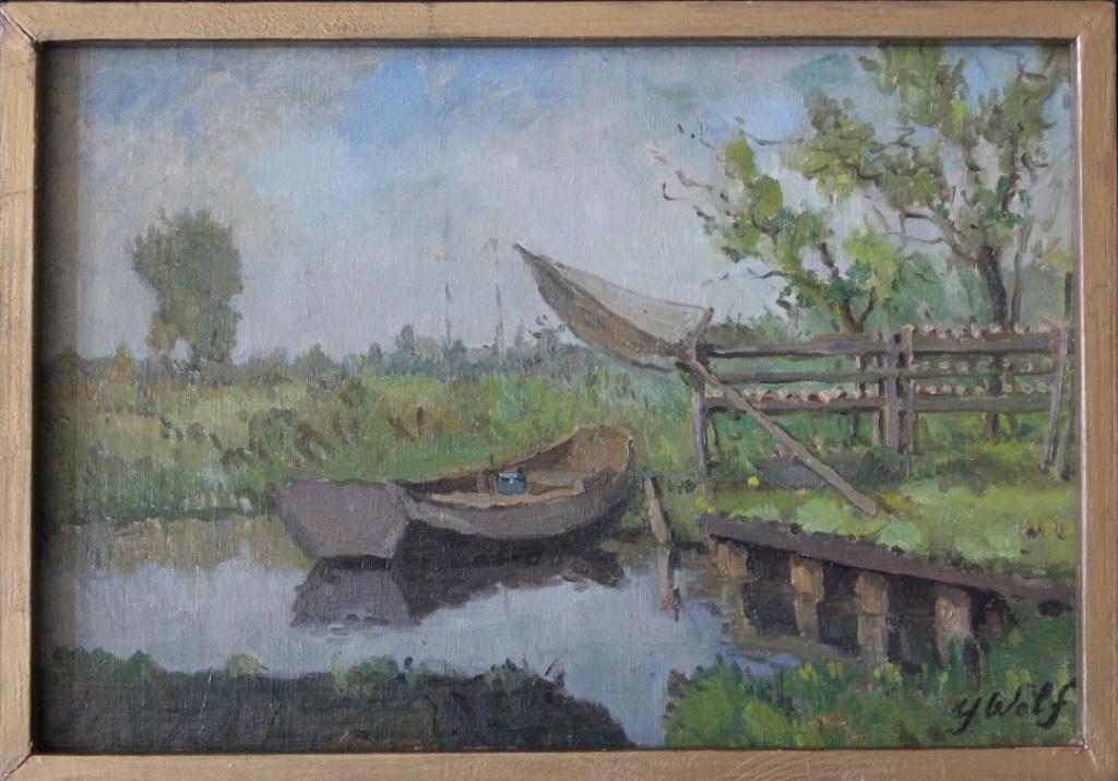 2. Jacob Wolf, Hilversum 1903 – 1962, Fraaie olieverf., Verzenden