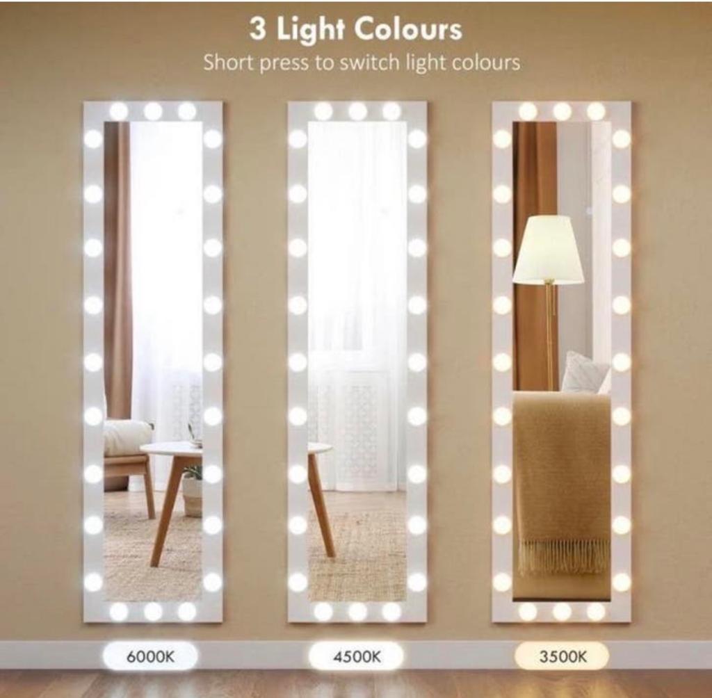 Hollywood spiegel met LED verlichting - 3 lichtkleuren NIEUW, Huis en Inrichting, Woonaccessoires | Spiegels, Nieuw, Ophalen of Verzenden
