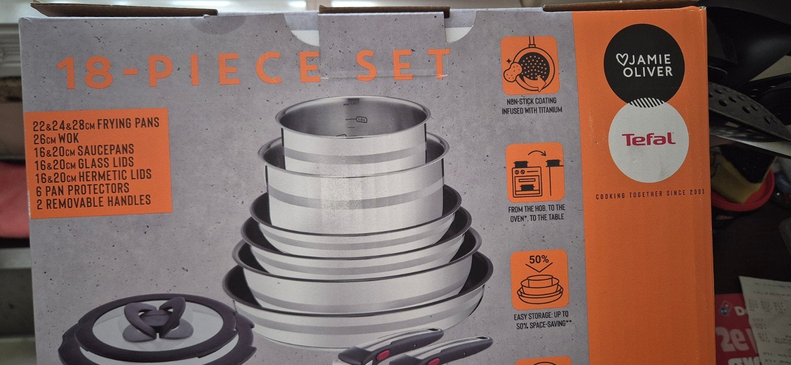 Tefal 18 delige pannenset Ingenio Jamie Oliver !!!, Huis en Inrichting, Keuken | Potten en Pannen, Ophalen, Nieuw, Rvs, Pannenset