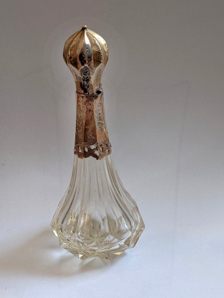 een 19e eeuws Nederlands parfumflesje met gouden dop, Antiek en Kunst, Ophalen of Verzenden