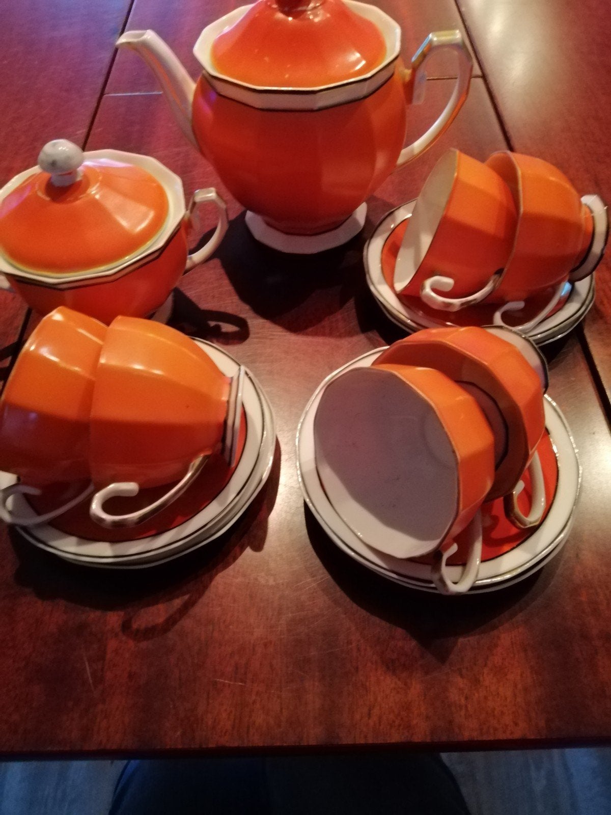 theeservies oranje, Verzamelen, Ophalen of Verzenden, Gebruikt