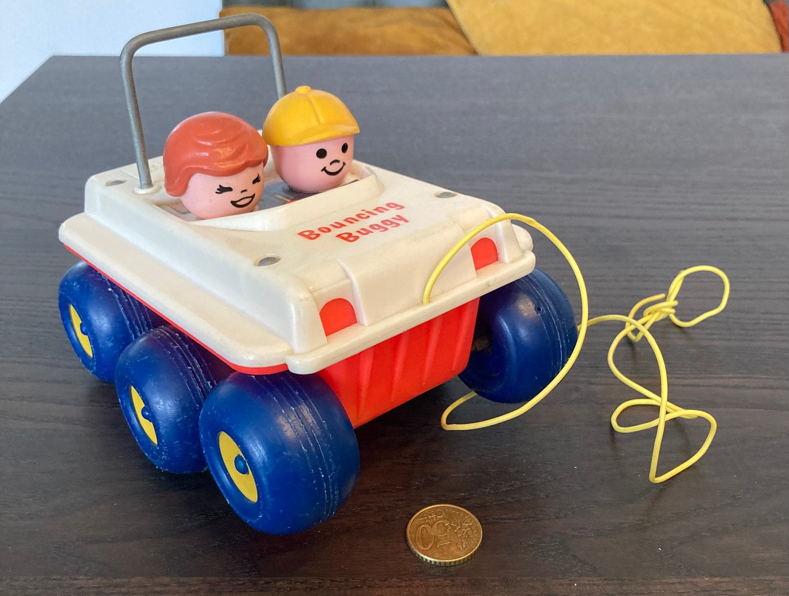 Vintage 1973 Fisher Price Bouncing Buggy, Ophalen of Verzenden, Gebruikt, Duw- of Trekspeelgoed