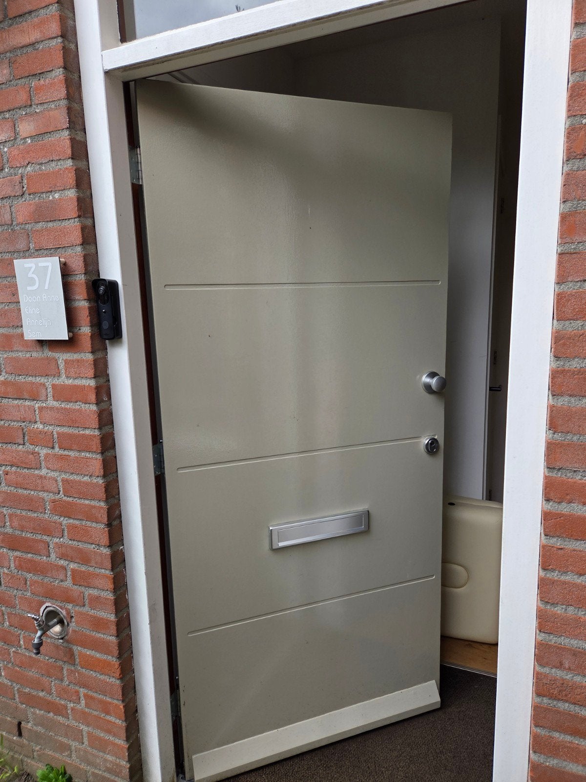 Geïsoleerde voordeur met driepuntssluiting, Ophalen, 80 tot 100 cm, 200 tot 215 cm, Hout