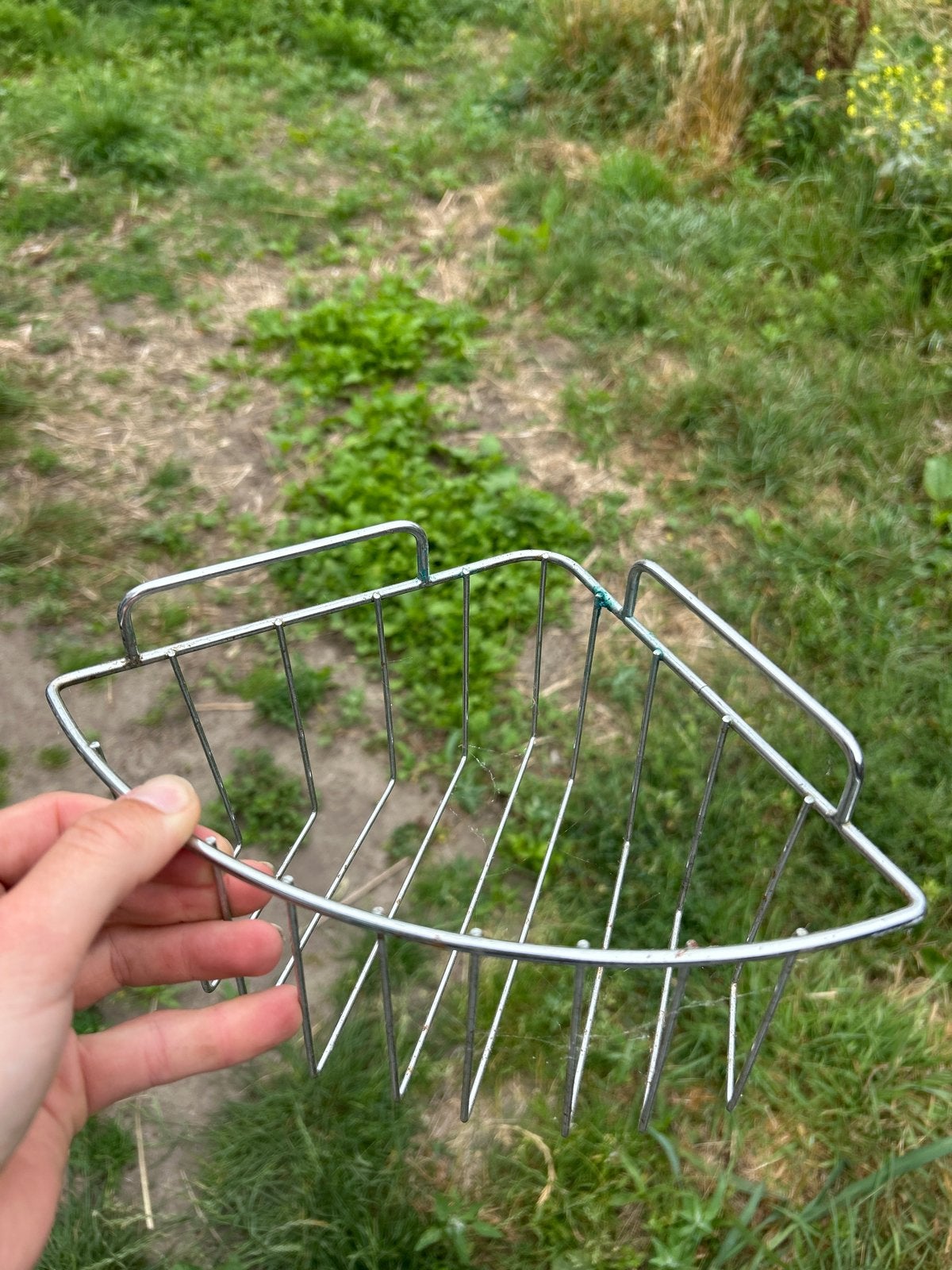 Metalen hoekrekje voor badkamer of douche, Ophalen, Gebruikt, Zilver, Badkamerrek