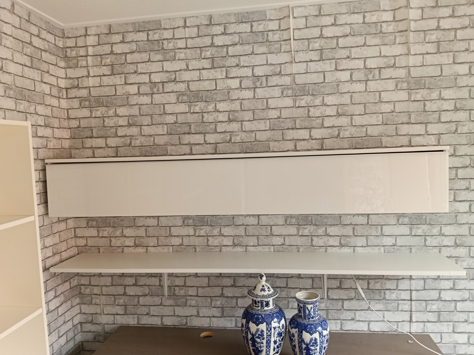 Stevig houten bureau met opbergruimte, Met lades, Gebruikt, Hout, Bruin