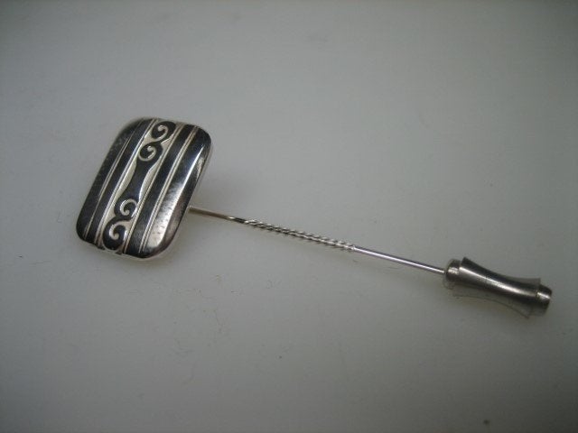 Zilveren schaak dasspeld, zie onze webshop antiekjuwelier, Antiek en Kunst, Verzenden, Zilver