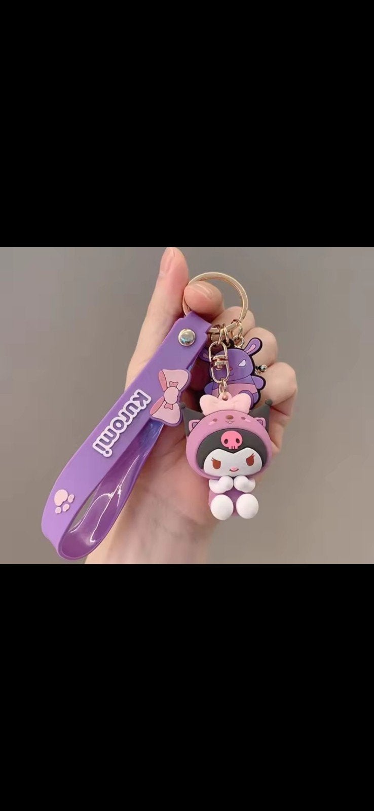 Nieuwe Kuromi Sleutelhanger - Paars met Kuromi figuur, Ophalen, Nieuw, Knuffel of Figuurtje