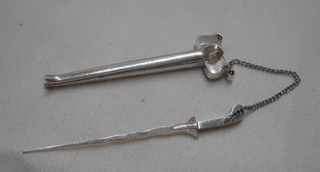 Zilveren schuifspeld zwaard (kris) nr.729, Verzenden, Zilver, Overige typen