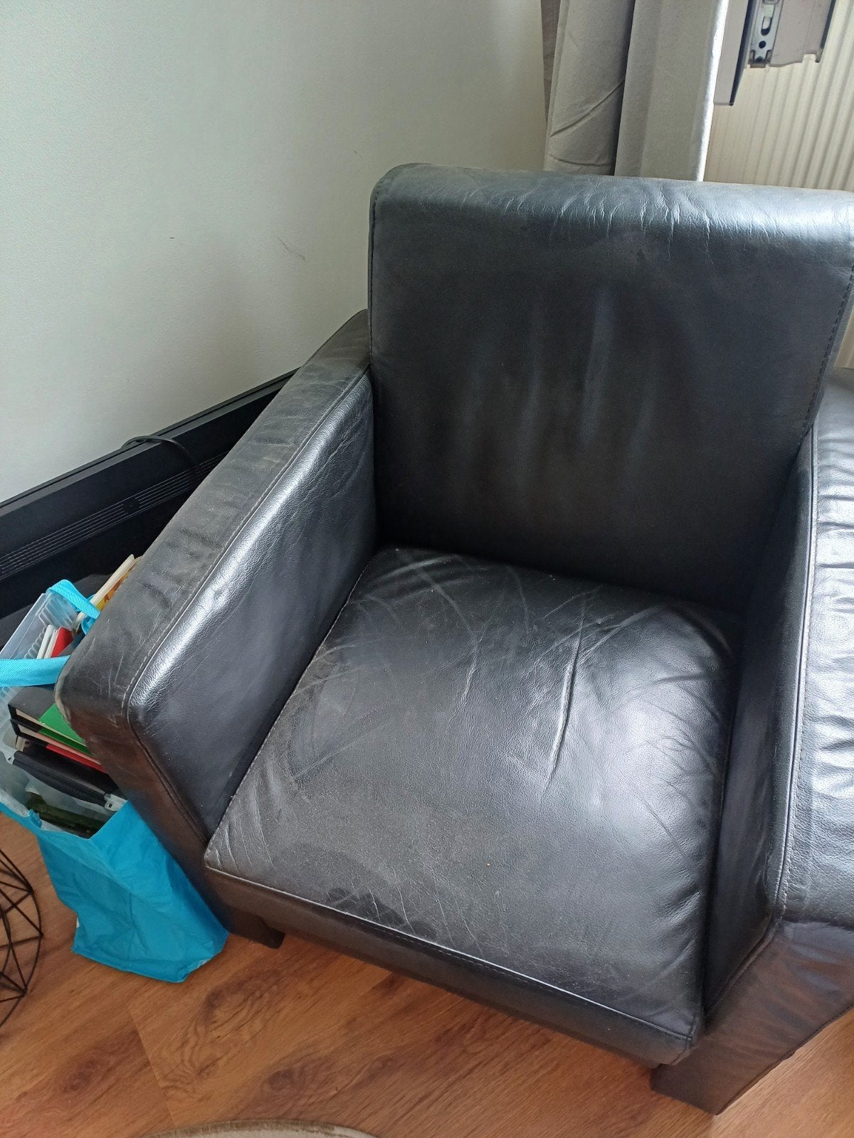 leren fauteuil, Ophalen, Gebruikt, Eenpersoons, Minder dan 150 cm