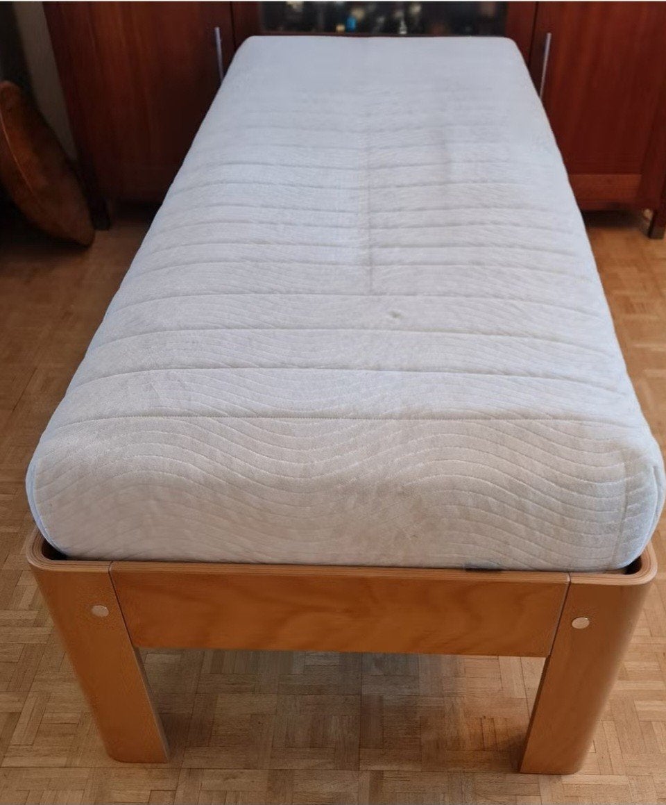 Auping Auronde bed 80x200x48cm met verstelbare spiraalbodem, Huis en Inrichting, Slaapkamer | Bedden, Ophalen, Eenpersoons, Bruin