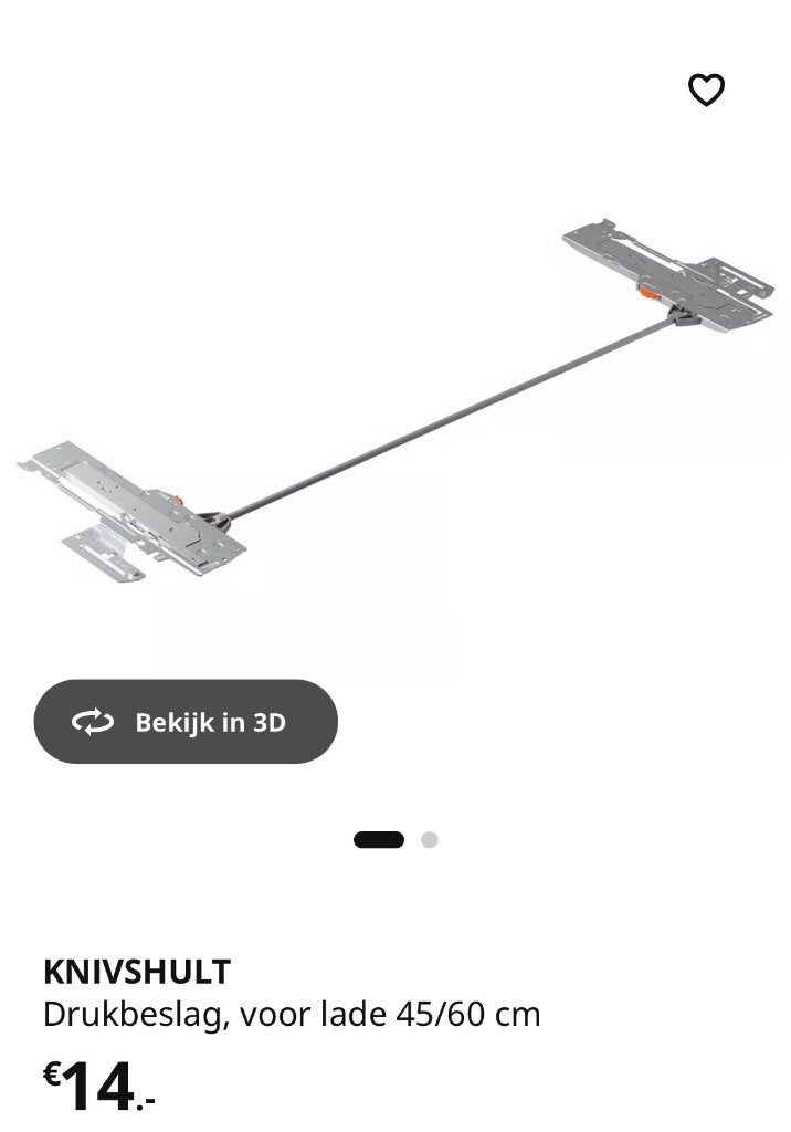IKEA knivshult drukbeslag voor lades, Ophalen, Nieuw, 50 tot 100 cm, Minder dan 100 cm