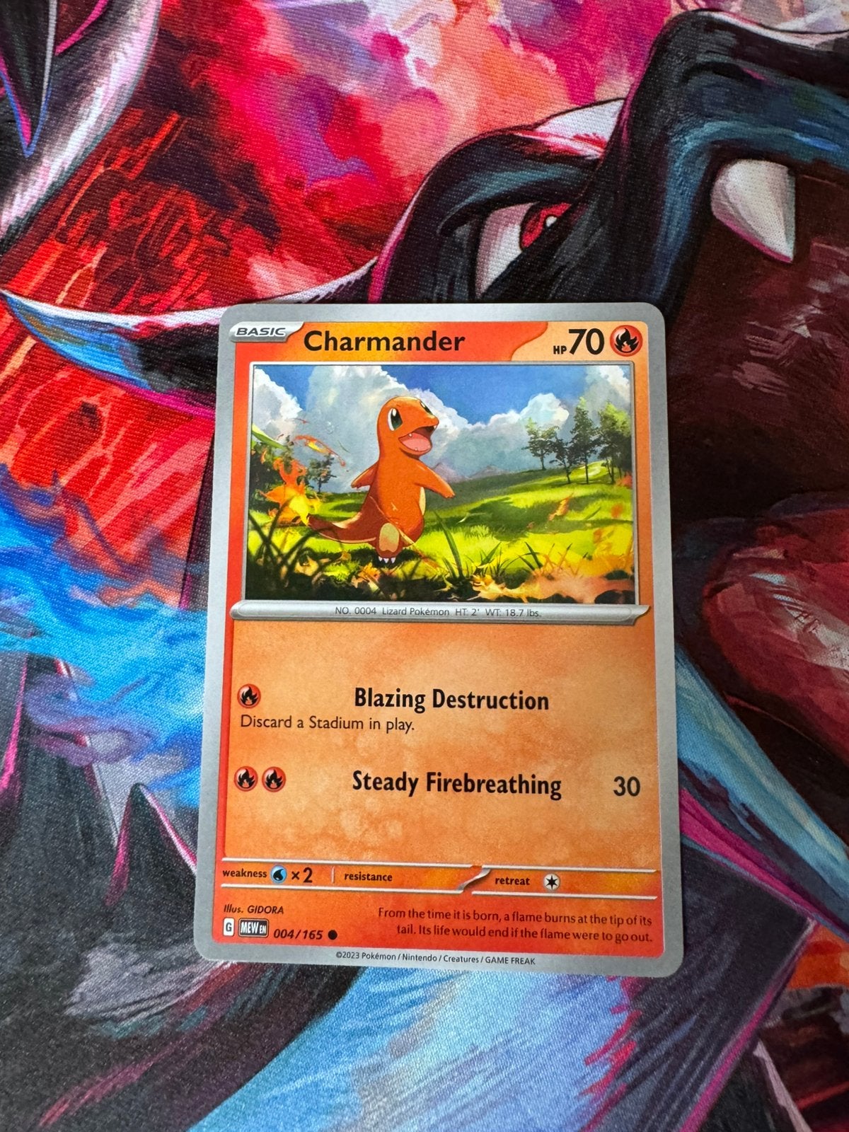 Pokémon kaarten Charmander #4 Mew151, Ophalen of Verzenden, Zo goed als nieuw, Meerdere kaarten