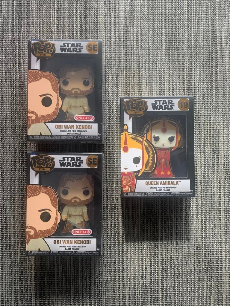 Funko pin setje star wars Queen Amidala & Obi Wan Kenobi, Ophalen of Verzenden, Zo goed als nieuw