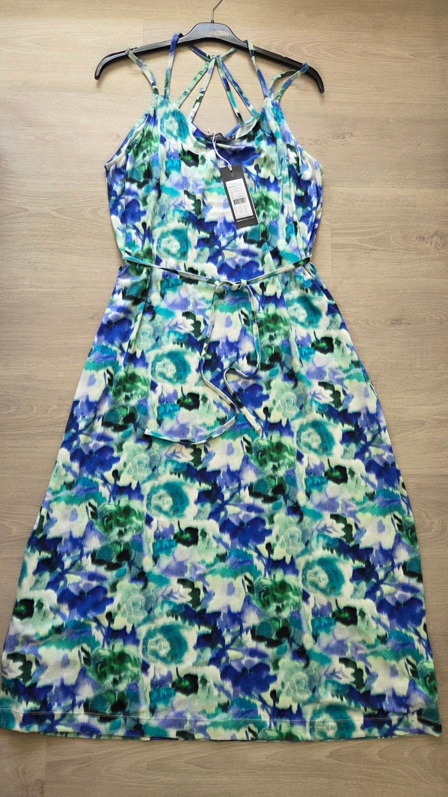 Yesta zomerjurk maat 2, Maat 46/48 (XL) of groter, Onder de knie, Verzenden, Blauw