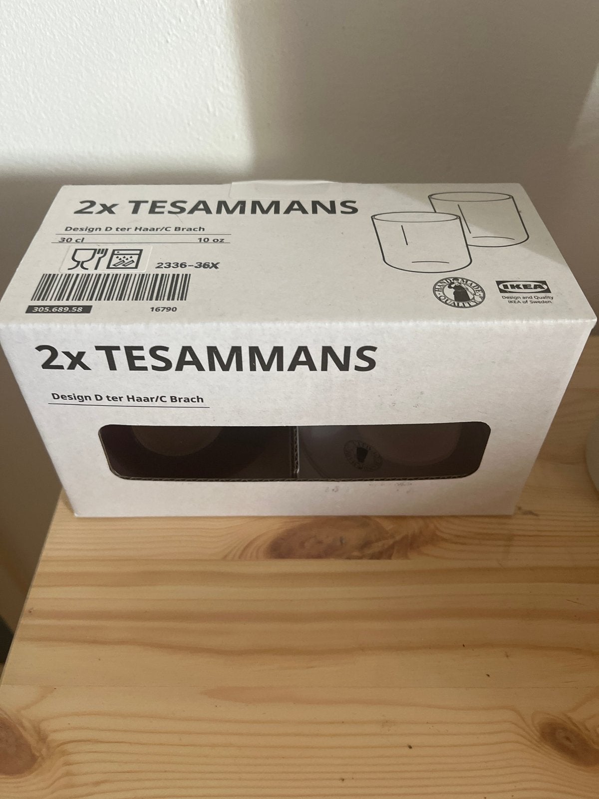 Set van 2 IKEA Tesammans glazen, RAW Color, Ophalen of Verzenden, Nieuw, Glas, IKEA