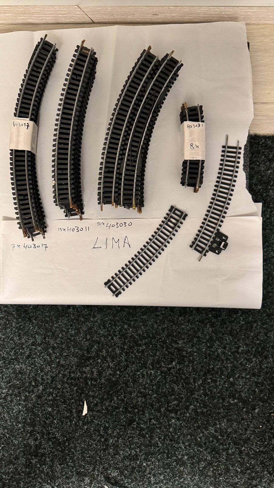 Lima rail en handmatige wissels, Gebruikt, Gelijkstroom, Rails, Ophalen of Verzenden
