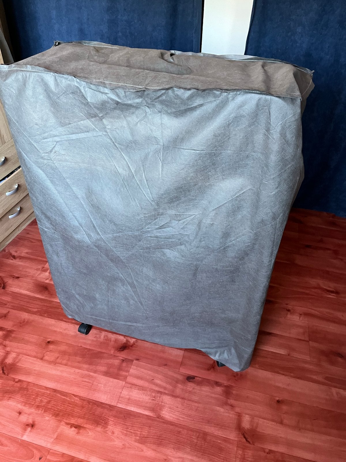 Opvouwbaar logeerbed met matras en hoes, Ophalen, Eenpersoons, Blauw, 190 cm of minder