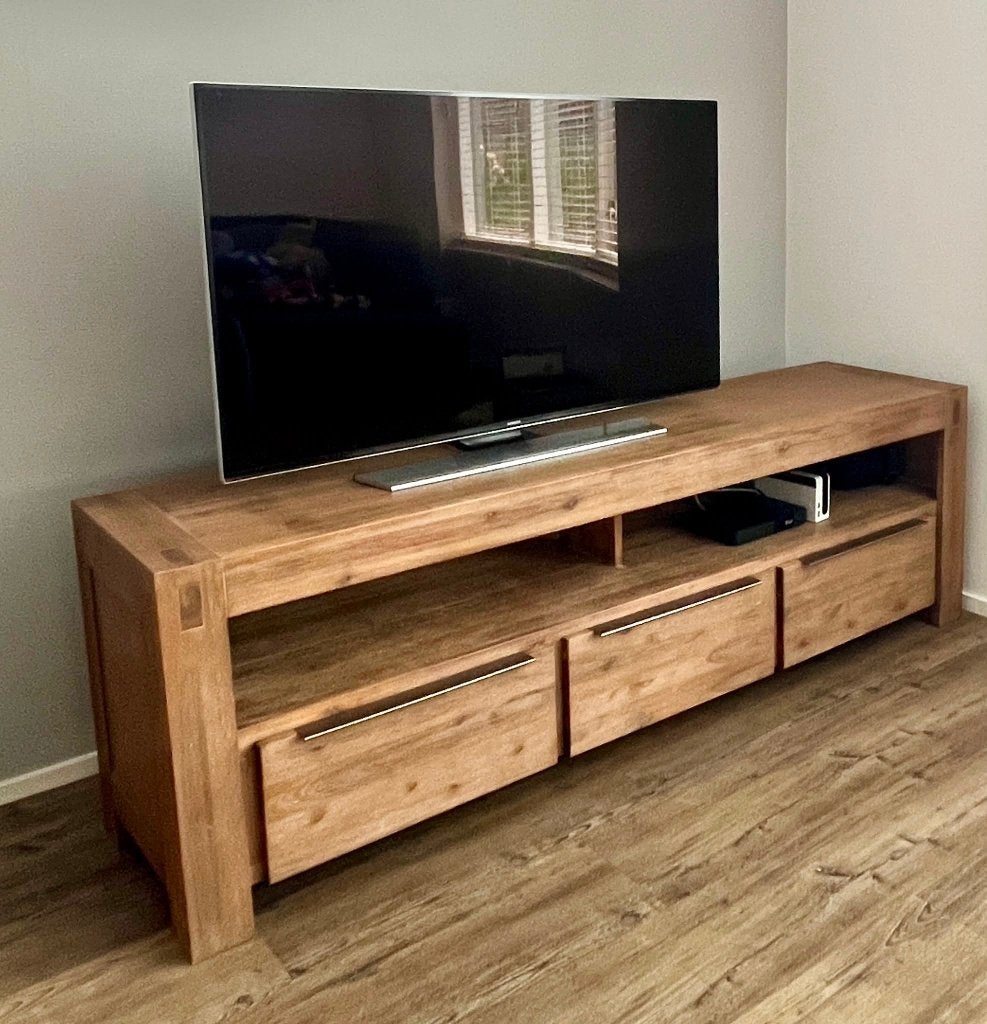SALZBURG tv-/audiomeubel 182 cm – Grey Wash, Huis en Inrichting, Kasten | Televisiemeubels, Zo goed als nieuw, Minder dan 100 cm