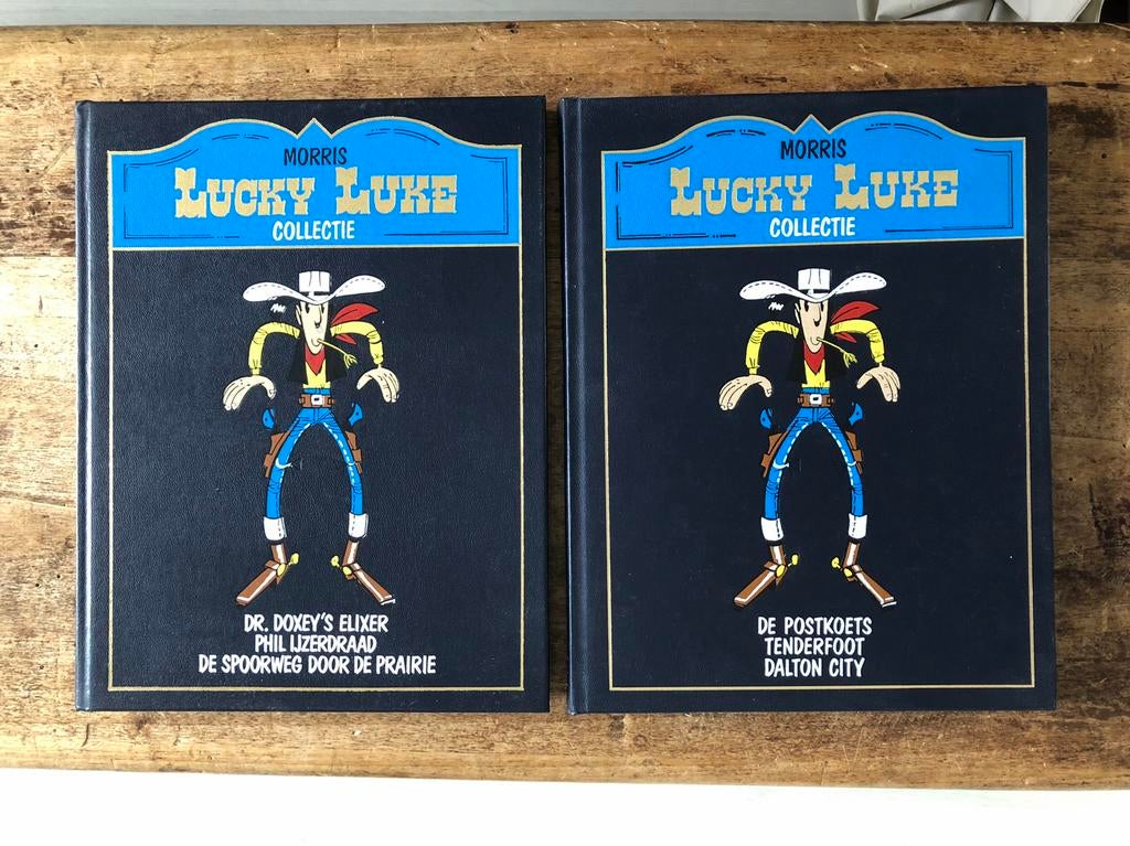Lucky Luke 2x, Verzamelen, Ophalen of Verzenden, Overige figuren, Zo goed als nieuw, Boek of Spel