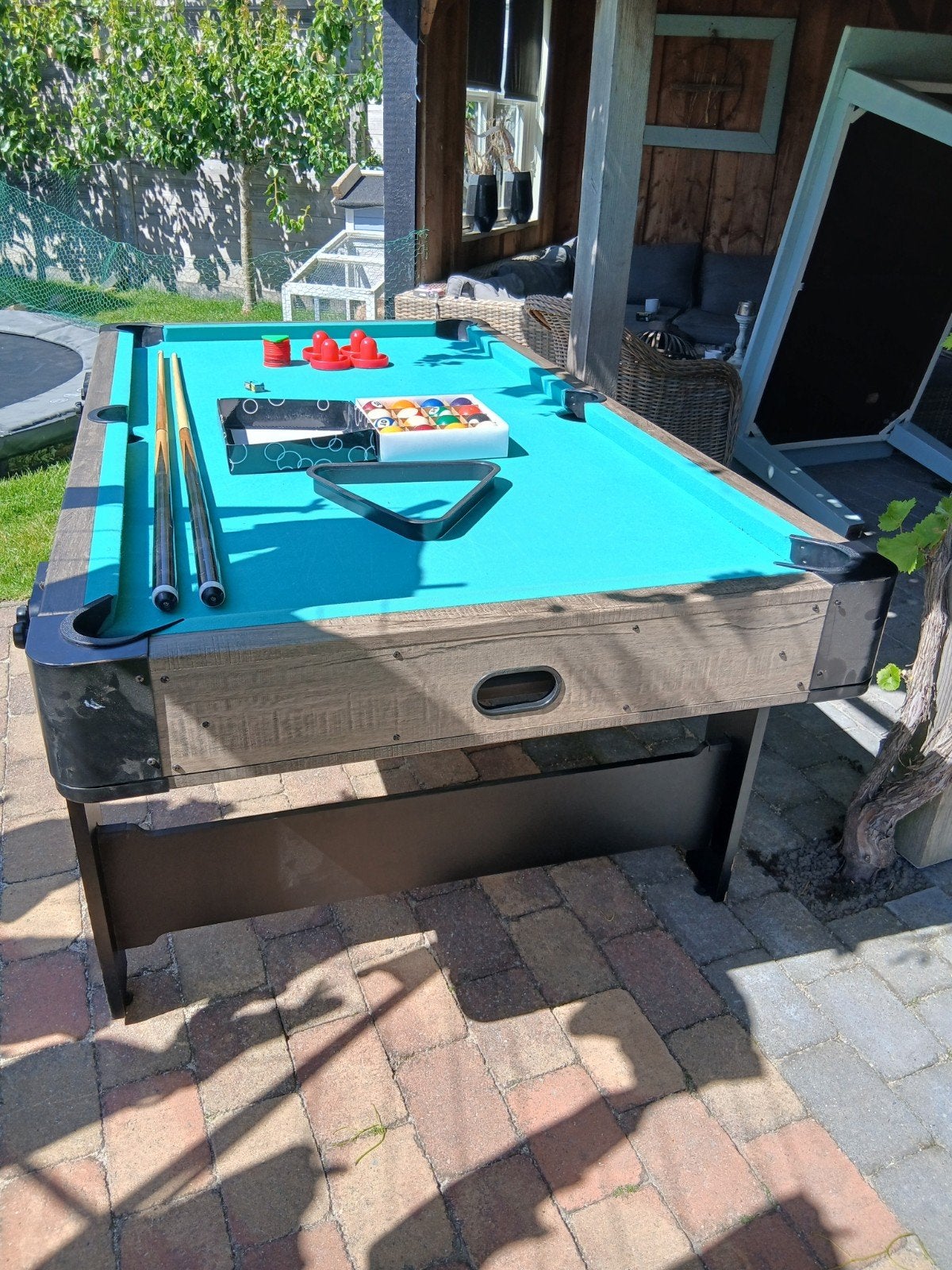 Pooltafel met accessoires, Ophalen, Gebruikt, Pooltafel