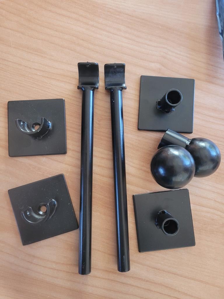 Gordijnroede steunen/onderdelen 28mm, Ophalen, Gebruikt, Zwart, Minder dan 100 cm