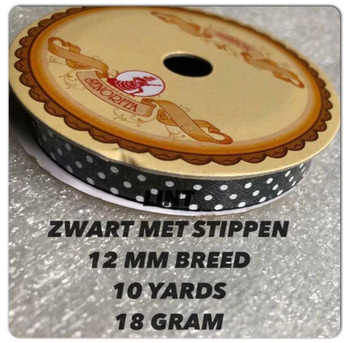 SIERLINT - 12 MM BREED X 10 yards - 3 € per rol, Ophalen of Verzenden, Zo goed als nieuw, Lint, Band of Elastiek