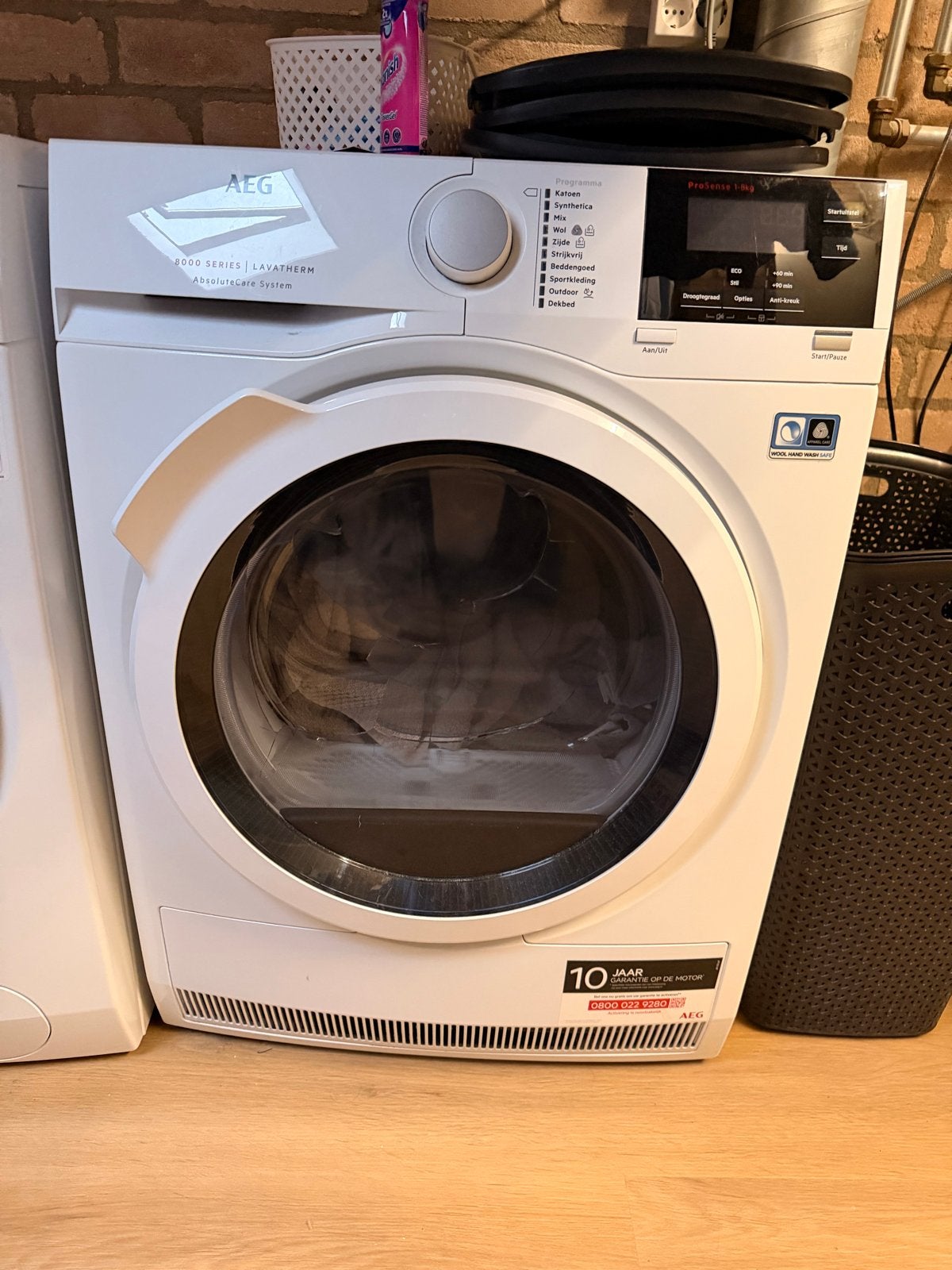 AEG 8000 Series Lavatherm AbsoluteCare System Wasdroger, Ophalen, 8 tot 10 kg, Zo goed als nieuw, Voorlader