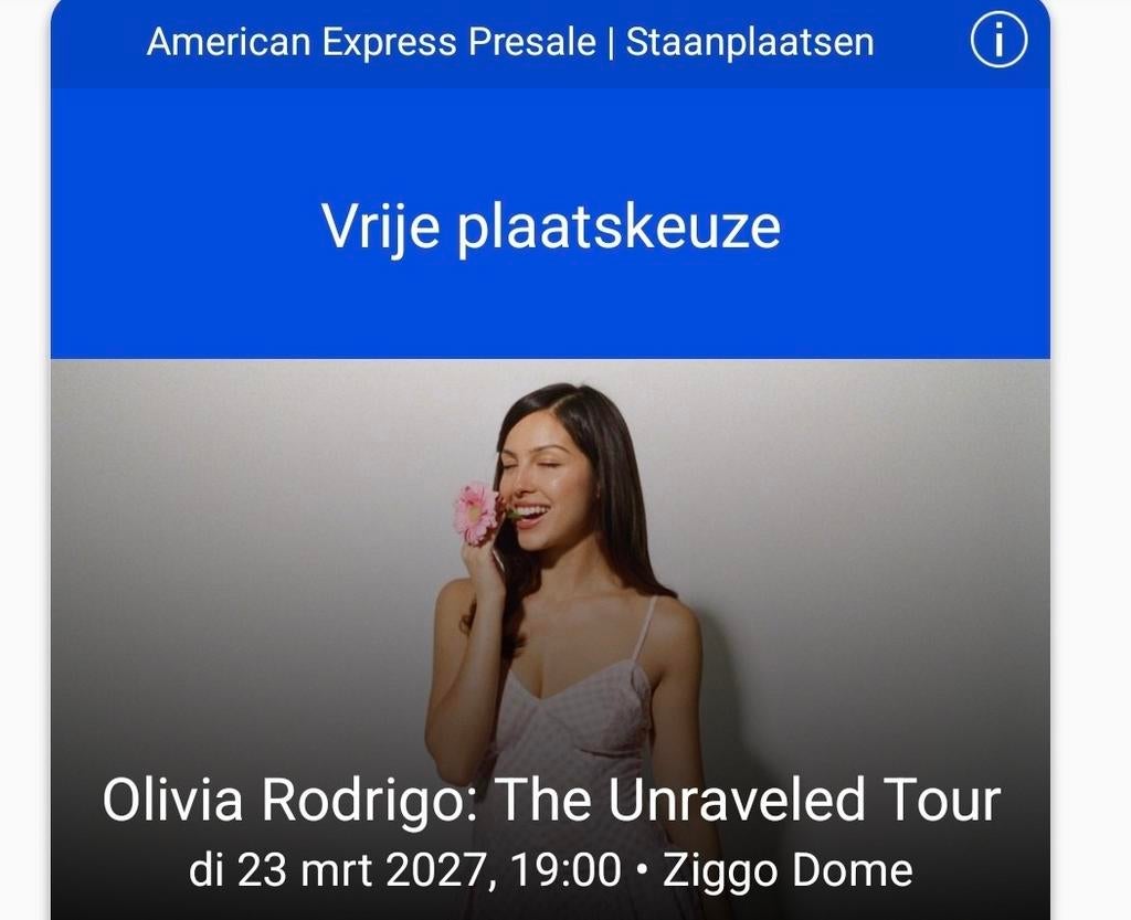 4x Staanplaats - Olivia Rodrigo - 23 maart 2027, Tickets en Kaartjes, Concerten | Pop, Drie personen of meer, Maart