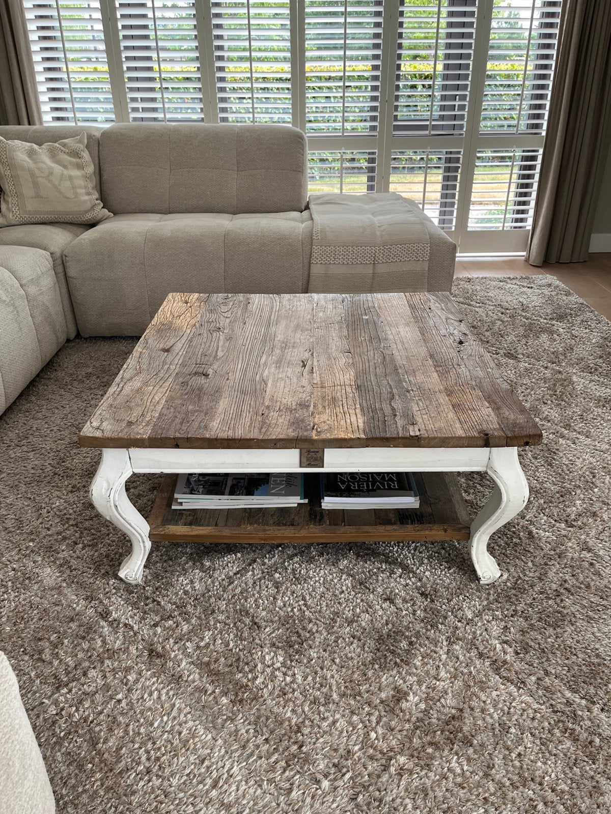 Rivièra maison driftwood salontafel, Ophalen, Overige materialen, Gebruikt, 50 tot 100 cm