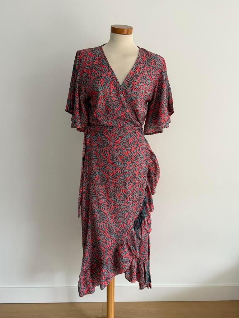 Zomerse overslagjurk van Sissel Edelbo (one size), Maat 38/40 (M), Ophalen of Verzenden, Zo goed als nieuw, Rood