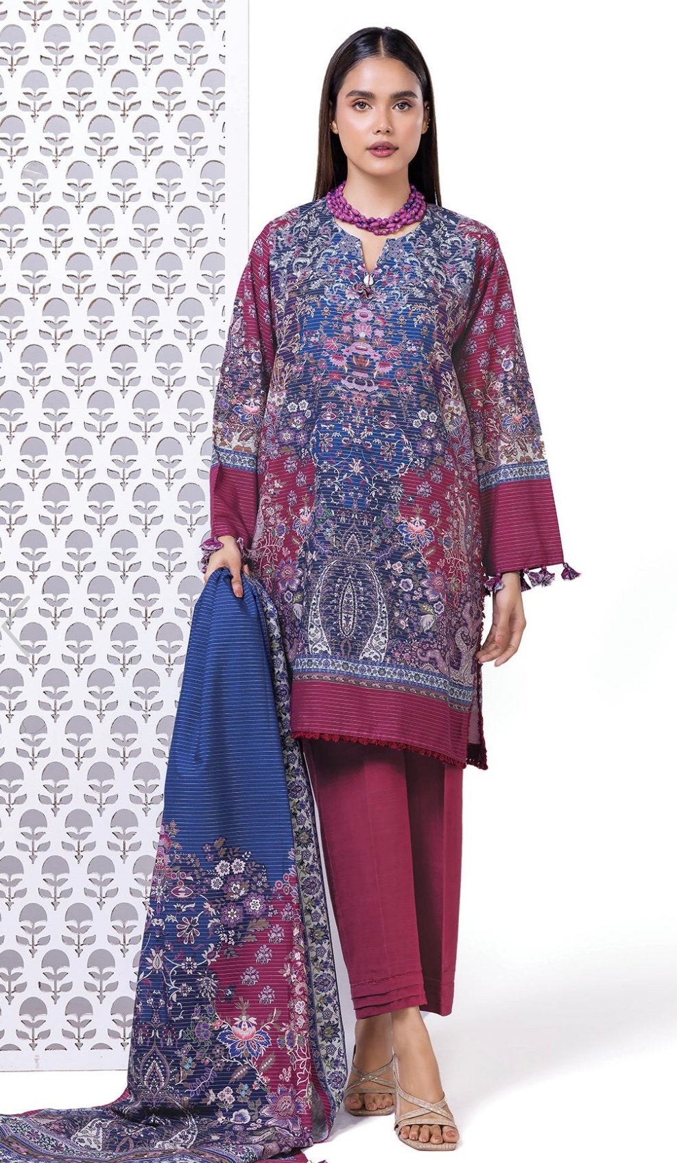 Indian bollywood salwar kameez 3 delig paars maat 40 Khaadi, Kleding | Dames, Gelegenheidskleding, Maat 38/40 (M), Overige typen