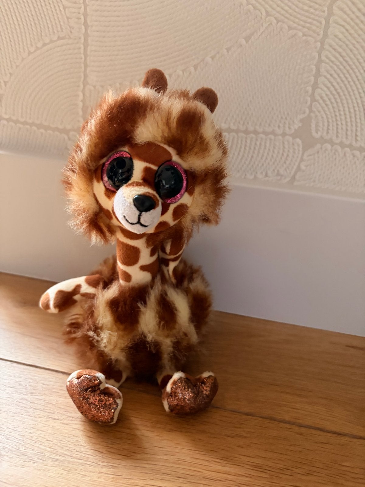 Ty Beanie Boo Giraf Knuffel - Glitteroogje, Ophalen, Giraf, Zo goed als nieuw, Klein (minder dan 20 cm)