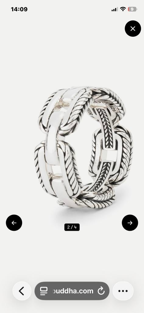 Buddha to Buddha Barbara Ring Maat 19 Zilver, 19 tot 20, Ophalen of Verzenden, Zo goed als nieuw, Dame of Heer
