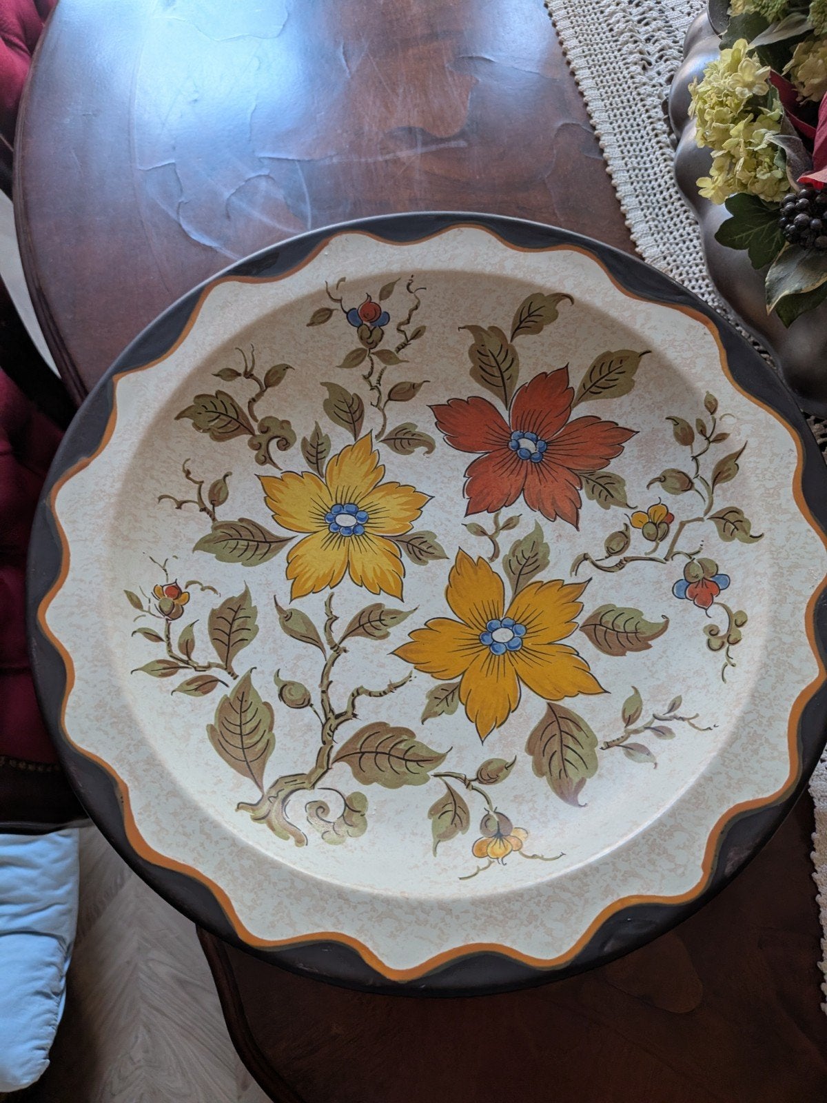 gouda plateel bord 31 cm, Antiek en Kunst, Ophalen