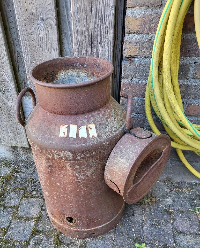 Tuindecoratie oude melkbus vintage/retro, Ophalen, Gebruikt