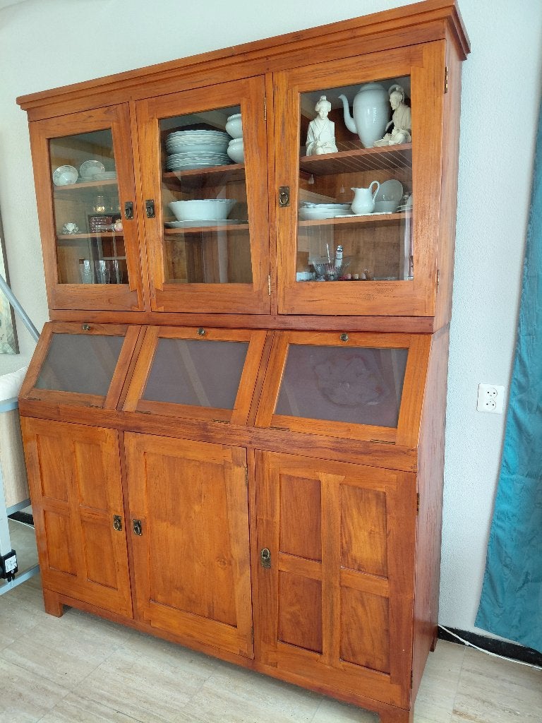 Buffetkast / Grutterskast / Apothekerskast, Ophalen, Glas, 150 tot 200 cm, Zo goed als nieuw
