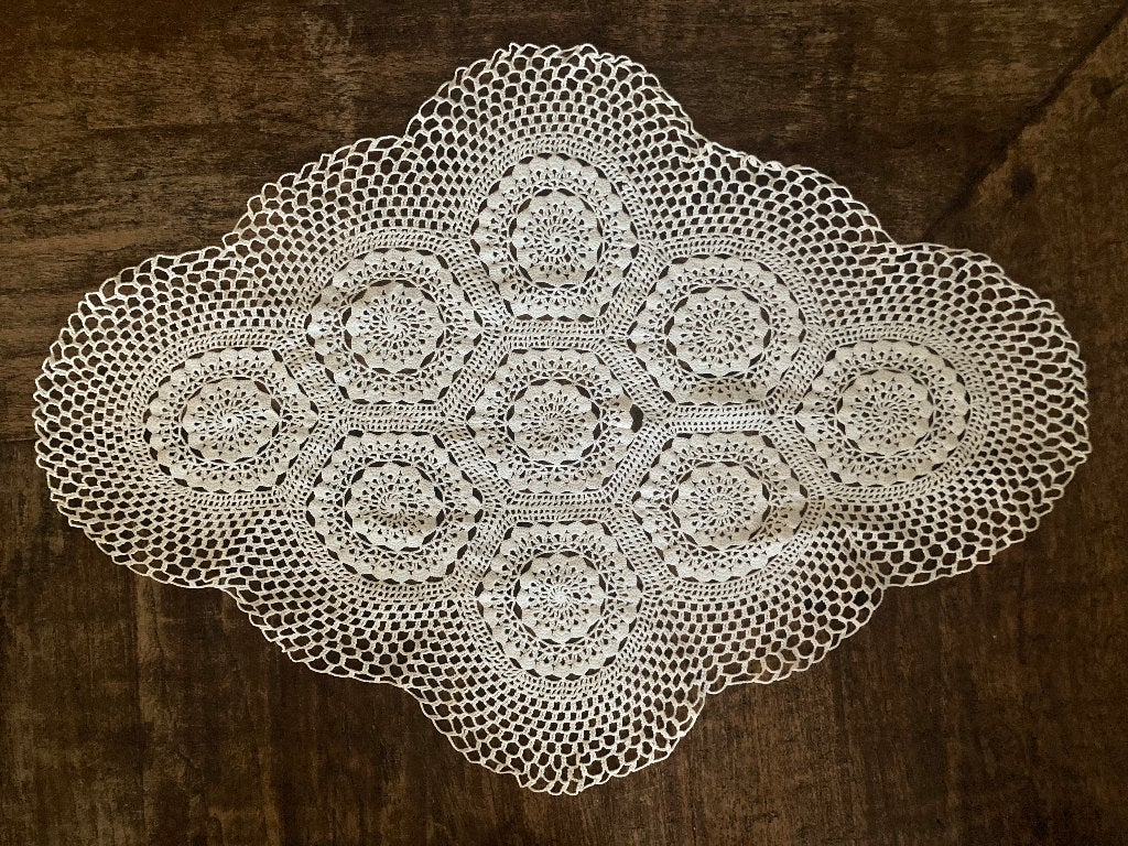 Brocante gehaakt kleedje/onderzetter, Antiek en Kunst, Ophalen of Verzenden