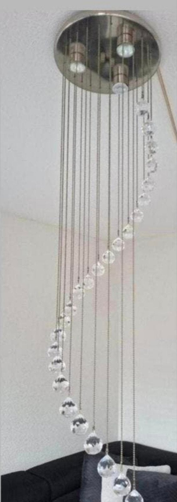 Te koop kristallen hanglamp, Huis en Inrichting, Lampen | Vloerlampen, Ophalen, Minder dan 100 cm