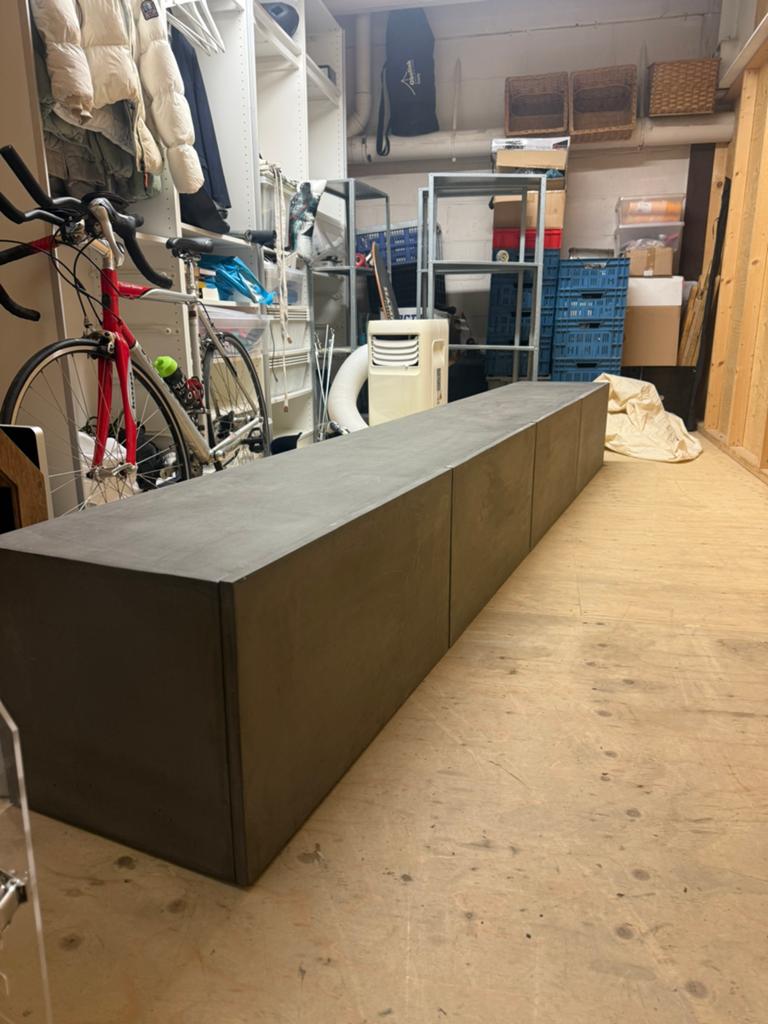 Betonlook TV meubel 300cm, Ophalen, Gebruikt, 200 cm of meer, Minder dan 100 cm
