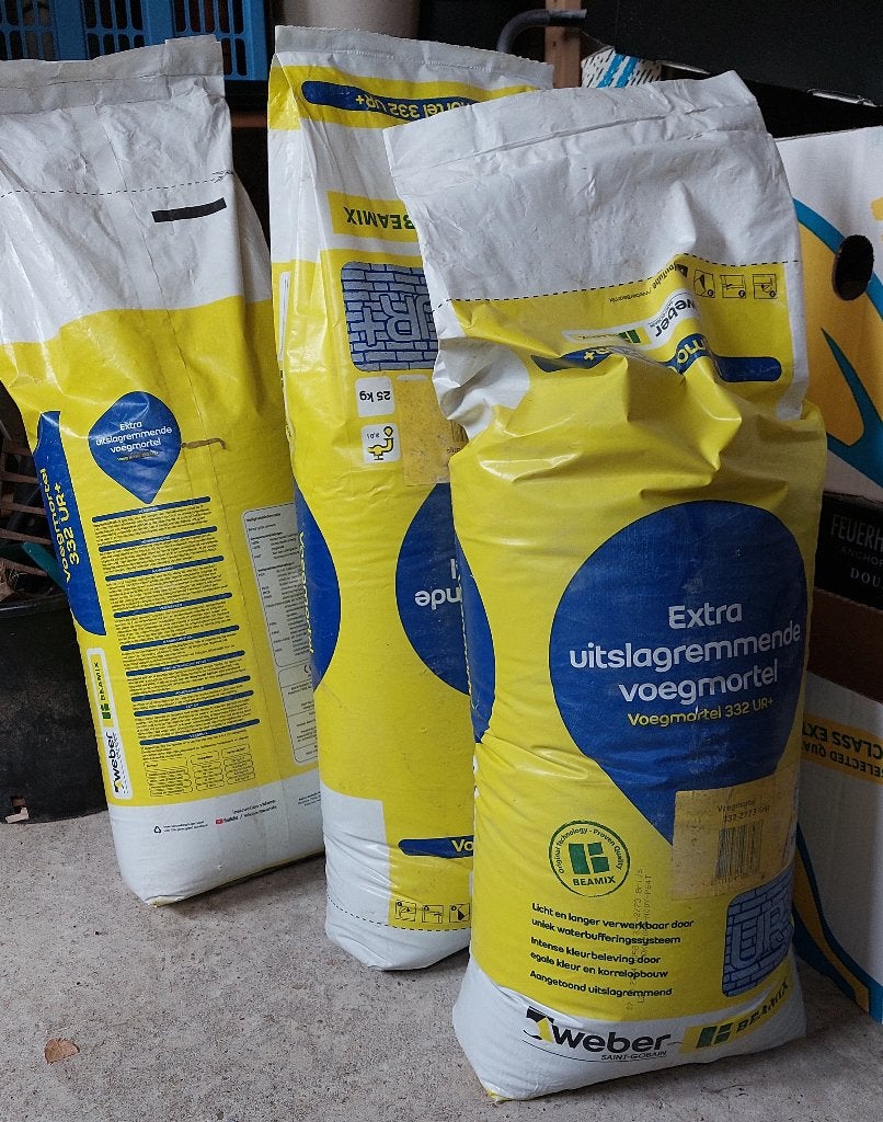 Voegmortel grijs 25 kg, Ophalen, Nieuw