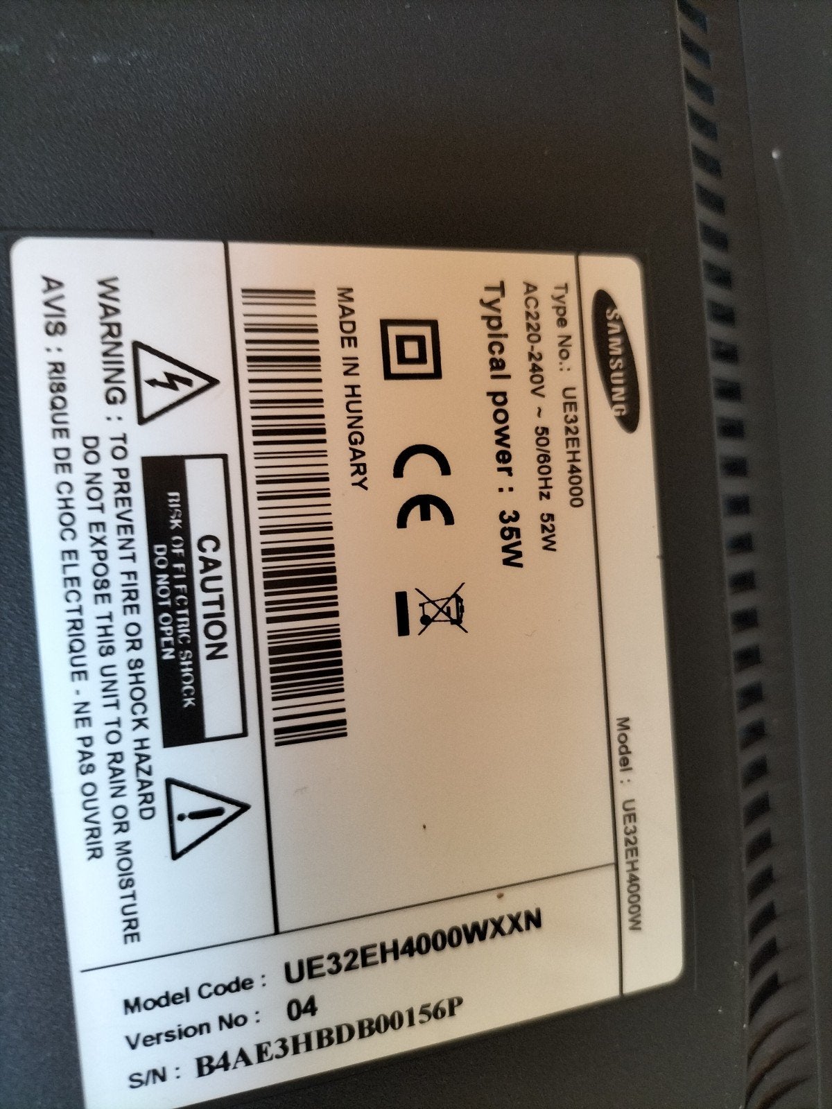 Samsung  32 inch/81 cm LED tv, Ophalen, 50 Hz, HD Ready (720p), 80 tot 100 cm