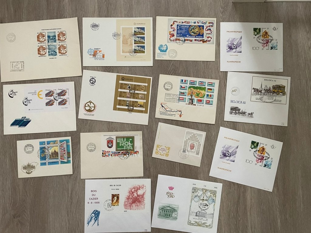 Postzegels Grote FDC Portugal, Hongarije, Belgie, Polen, Postzegels en Munten, Postzegels | Volle albums en Verzamelingen, Ophalen of Verzenden