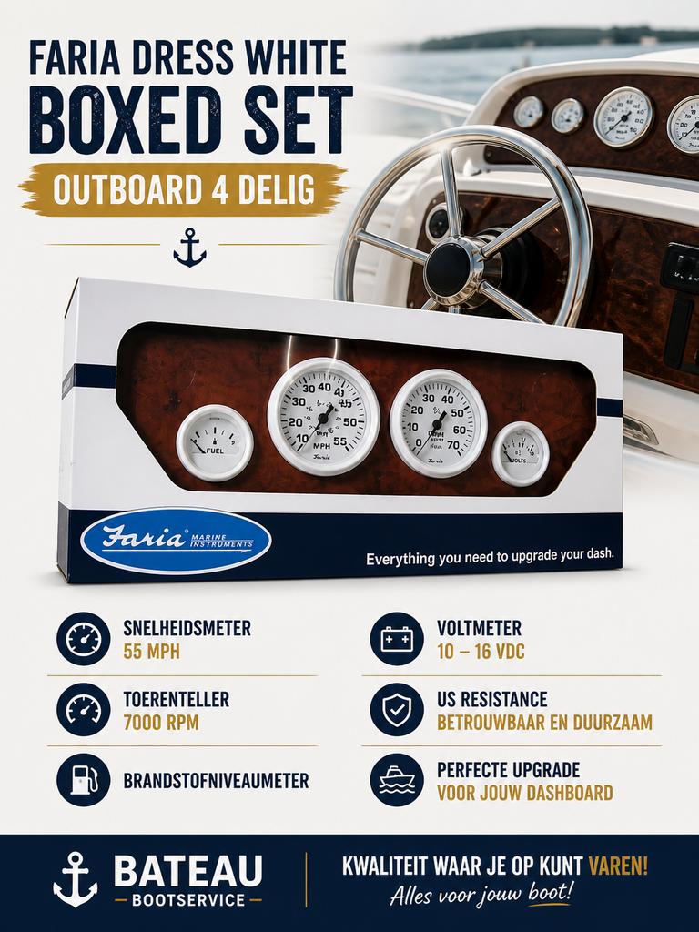 Faria klokken srt voor in een boot, Watersport en Boten, Info@bateaubootservice.nl, Bateau, Nieuw, Ophalen of Verzenden