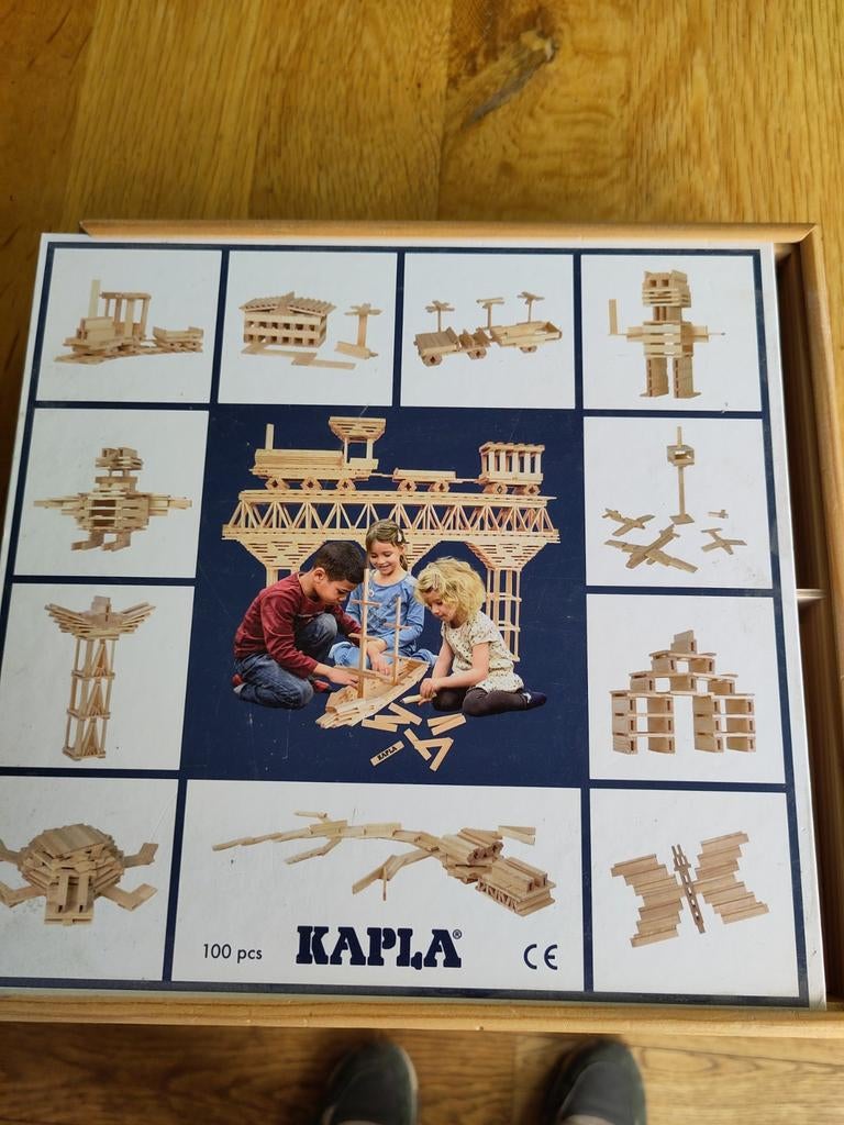Kapla 100 blokjes in houten bak - Bouwplezier voor iedereen, Ophalen, Gebruikt, Overige merken