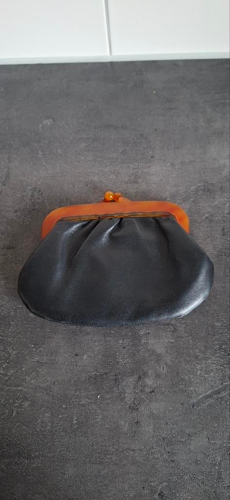 Franse vintage clutch/portemonnee, Sieraden, Tassen en Uiterlijk, Tassen | Damestassen, Verzenden, Zwart, Overige typen