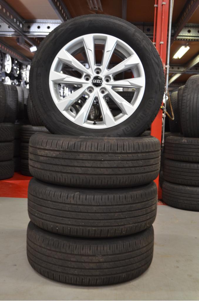 Org. 18" Audi Q3 Velgen 5x112 ET43 57.1 + Zomerbanden, Niet ingevuld, 18 inch, Gebruikt, Banden en Velgen