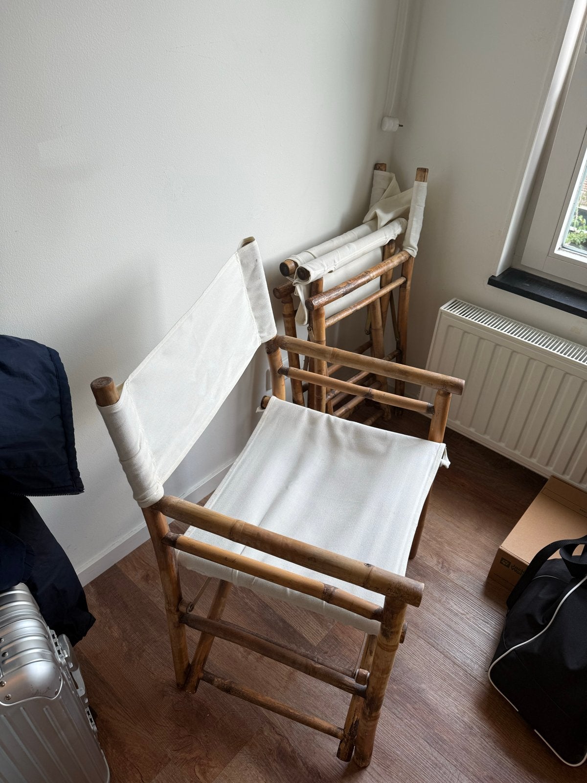2x Bamboe Opvouwbare Stoelen, Ophalen, Gebruikt, Twee, Bruin